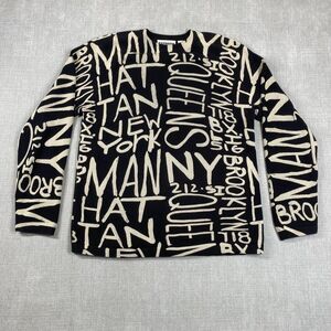Express Sweater Pullover Mens Medium Black New York Graphic Print Knit Hip Hop